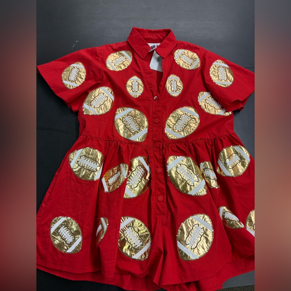 Queen of Sparkles Sequin Football Romper